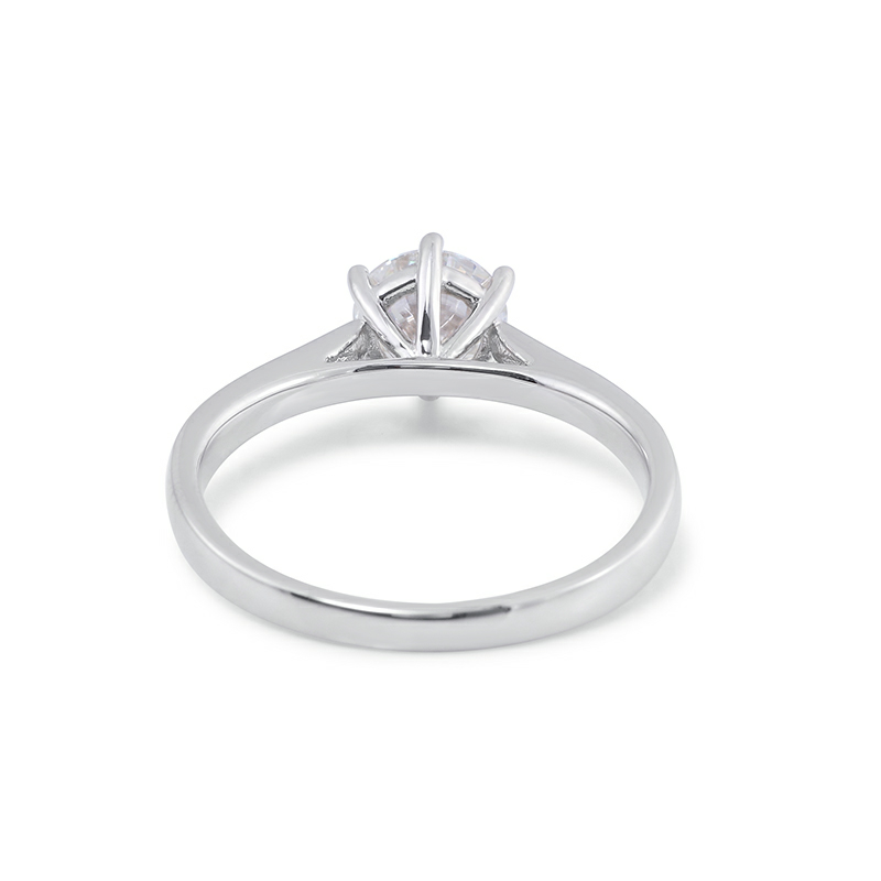 1 Carat 6.5mm Moissanite Ring with Embellishment and Pave Sterling Silver